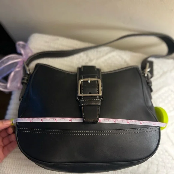 Coach Hampton Black Leather Shoulder Bag ๐ค Y2K - Picture 16 of 16